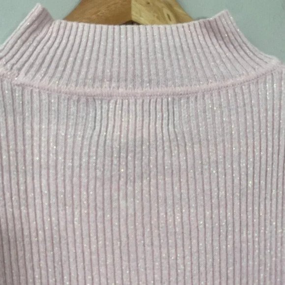 NWOT Sag Harbor Sparkly Mock Neck Knit Sweater Women's Size Medium Petite Pink - Picture 10 of 12